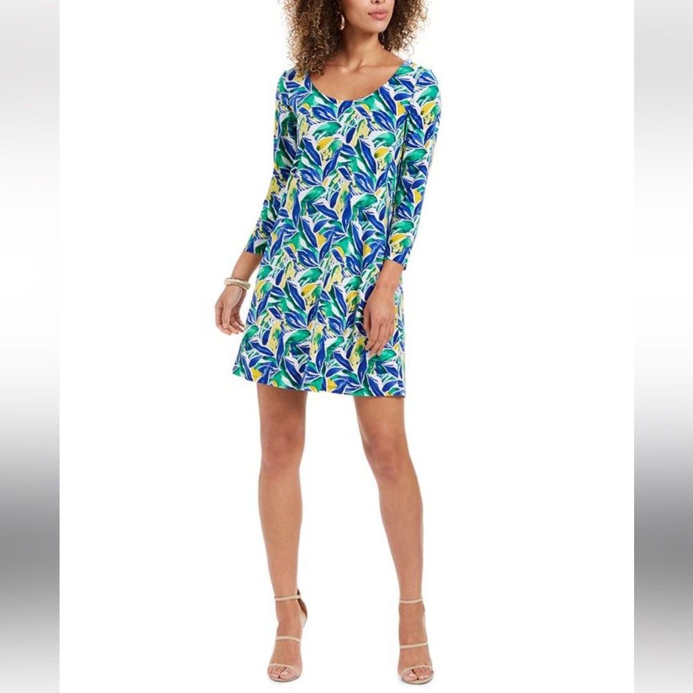 PAPPAGALLO The Erin Leaf Print Sheath Dress S